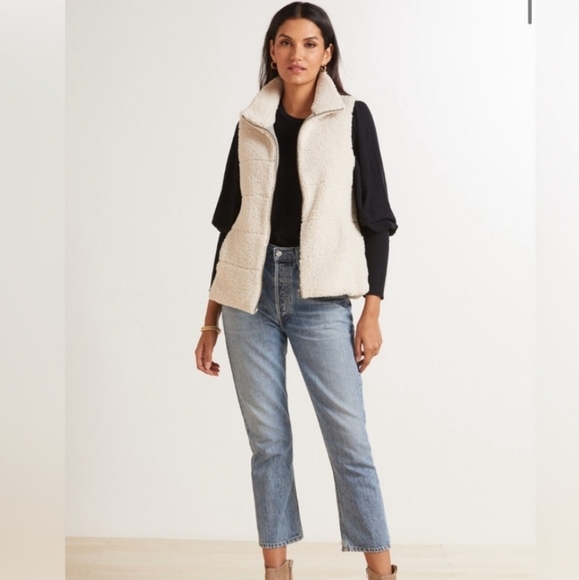Anthropologie Dylan Cream Sherpa Vest - Picture 2 of 8